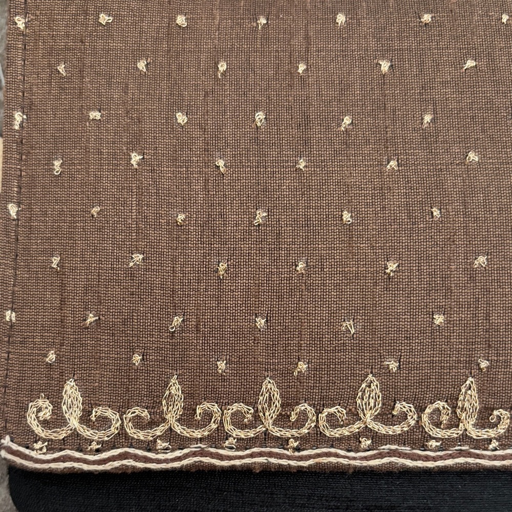 Fabindia Brown and Black Embroidered Clutch - Picture 3 of 7